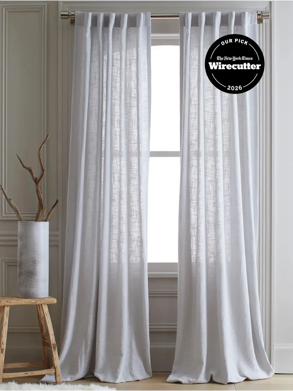 NWOT QUINCE Set Of 2 48x108 Cotton Sheer Curtains Cloud 1116